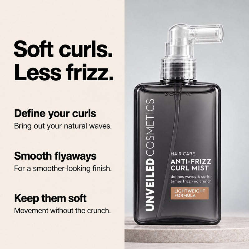 Anti-Frizz Curl Mist benefits: define your curls, smooth flyaways, and keep them soft.